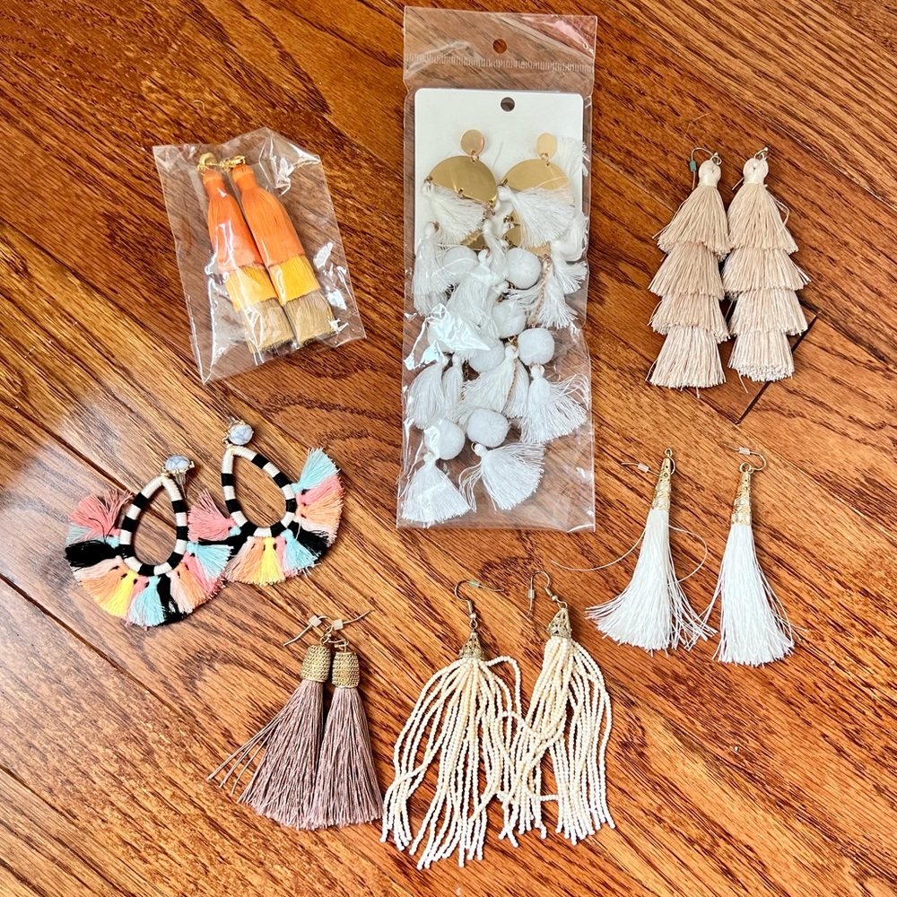Lot of tassel earrings